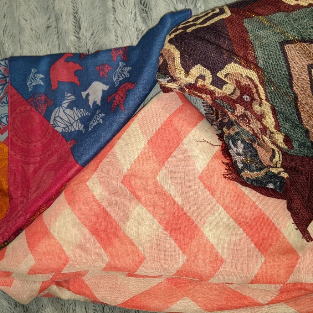 3 scarves